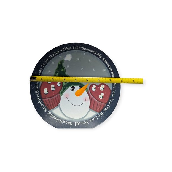 NWOT Wooden Painted Snowman 3 Legged Stool - Picture 12 of 13